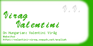virag valentini business card
